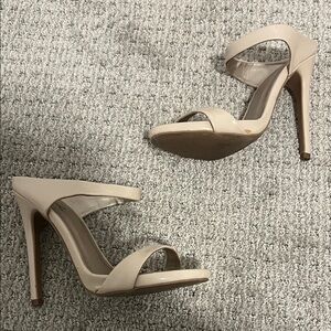 Qupid Beige Strappy High Heels